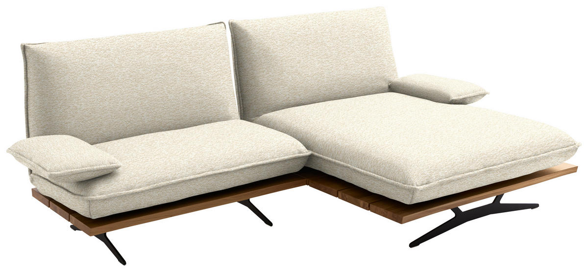 ECKSOFA  in Chenille, Flachgewebe Beige, Wildeiche  284/161 cm  - Wildeiche/Beige, Design, Holz/Textil (284/161cm) - Koinor