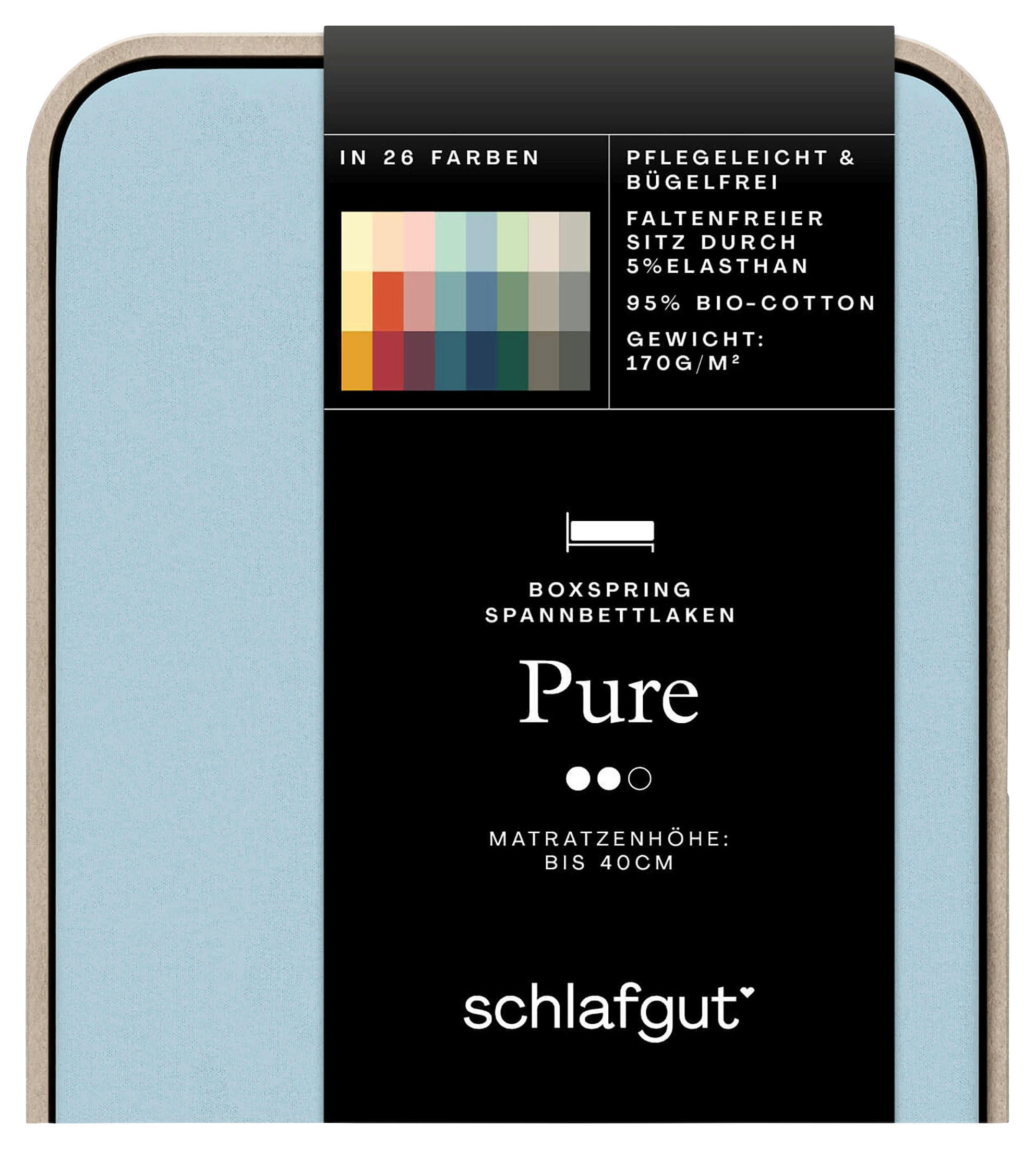 BOXSPRING-SPANNLEINTUCH PURE Jersey  - Hellblau, Basics, Textil (90-100/190-220cm) - Schlafgut