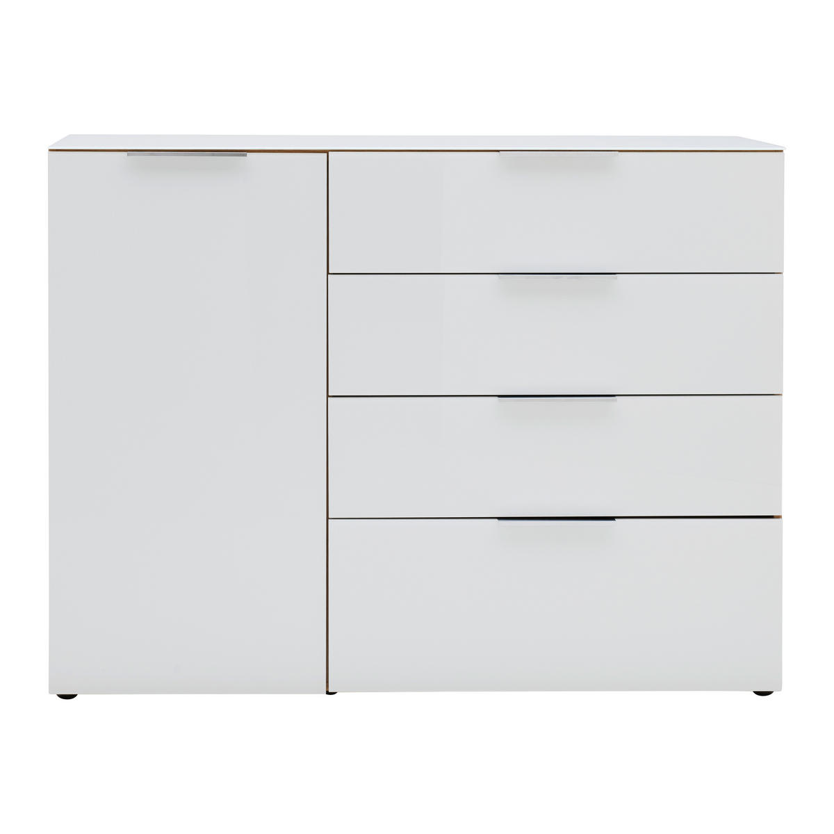 TÁLALÓSZEKRÉNY 134/102/42 cm  - króm/fekete, Modern, műanyag/faalapú anyag (134/102/42cm) - Premium Living