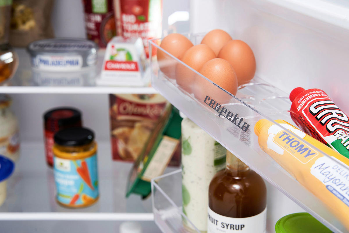 KYL-/FRYSKOMBINATION KS144VR  - röd, Trend, metall/glas (54/145/57cm) - Respekta