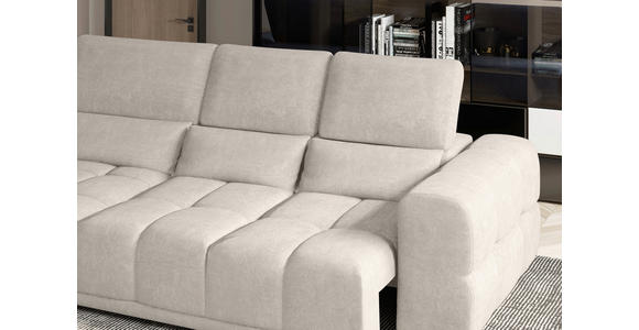 ECKSOFA Sandfarben Chenille  - Sandfarben/Schwarz, KONVENTIONELL, Kunststoff/Textil (203/290cm) - Carryhome