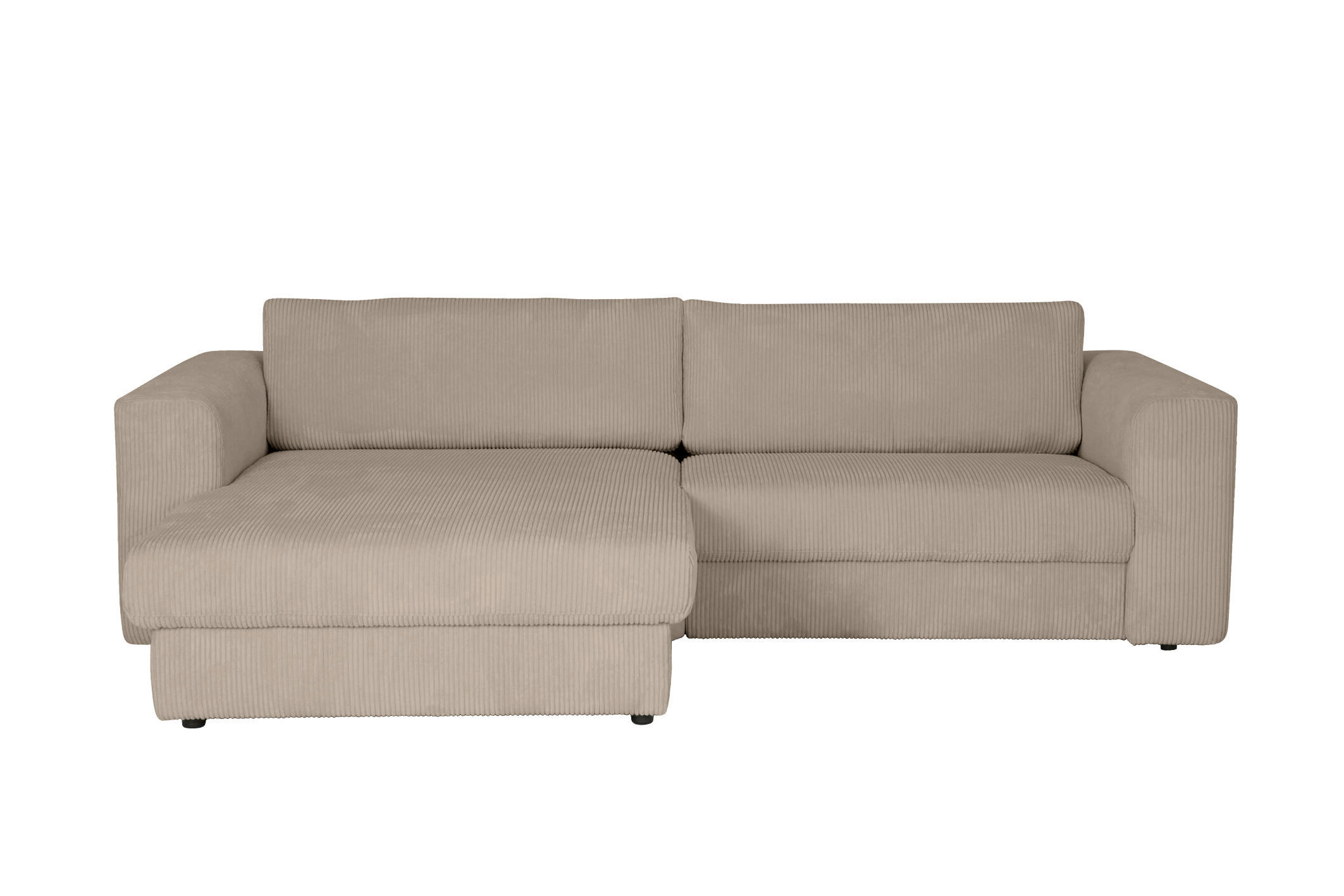 ECKSOFA JOOP Hellbraun Cord Rücken echt  - Hellbraun/Schwarz, KONVENTIONELL, Kunststoff/Textil (192/269cm) - Joop!