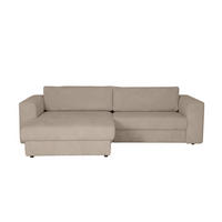 ECKSOFA JOOP Hellbraun Cord Rücken echt  - Hellbraun/Schwarz, KONVENTIONELL, Kunststoff/Textil (192/269cm) - Joop!