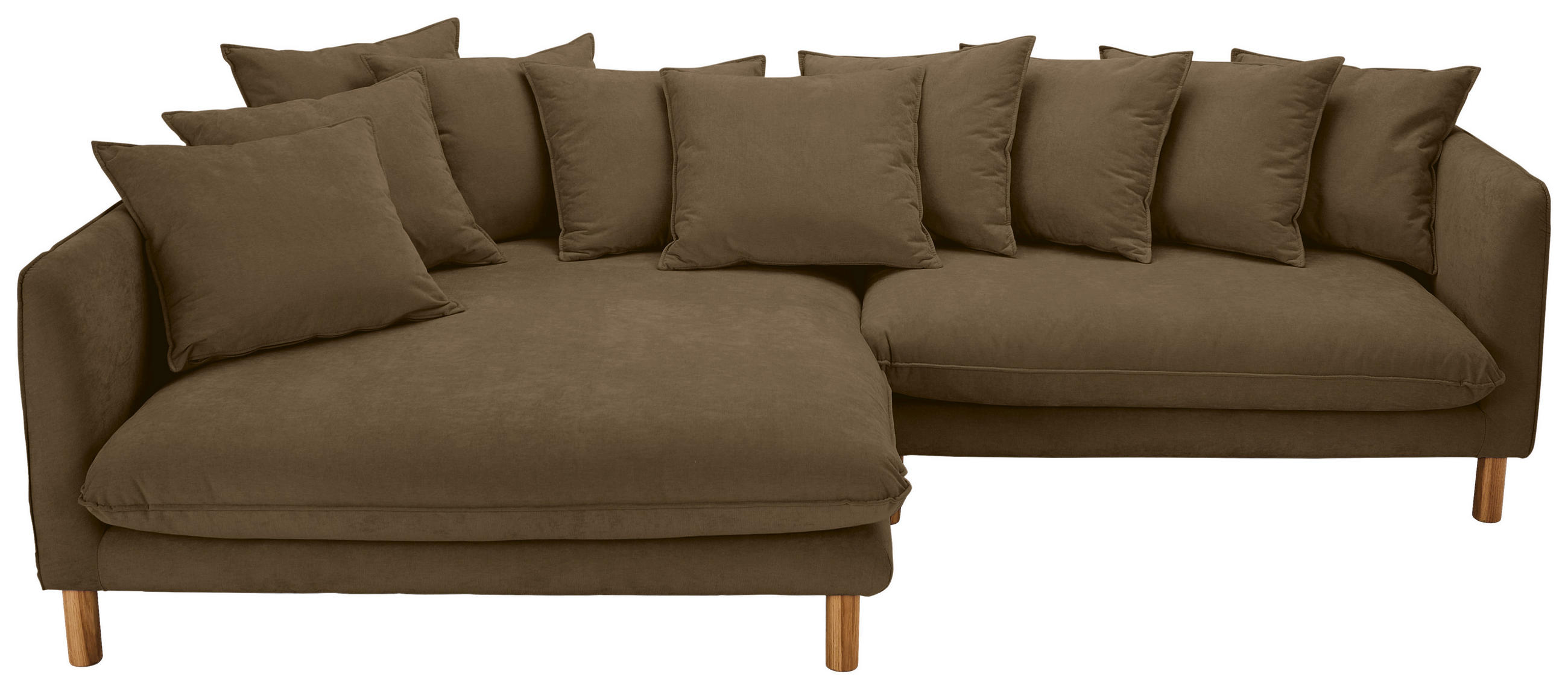 ECKSOFA Goldbraun Chenille  - Buchefarben/Goldbraun, KONVENTIONELL, Holz/Textil (162/276cm) - Carryhome