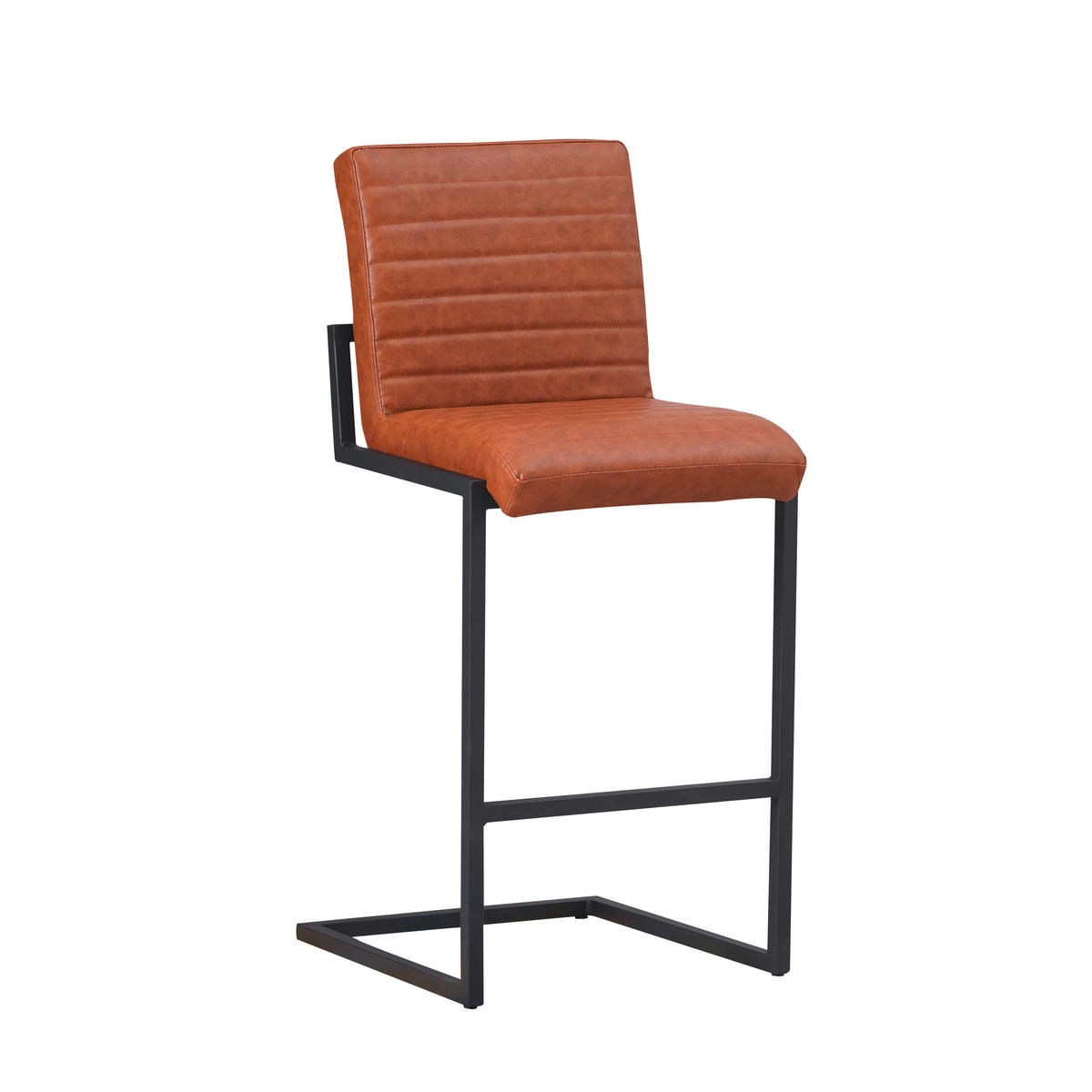 BARHOCKER-SET Lederlook Cognac  - Cognac/Schwarz, MODERN, Textil/Metall (54/100/58cm) - MID.YOU