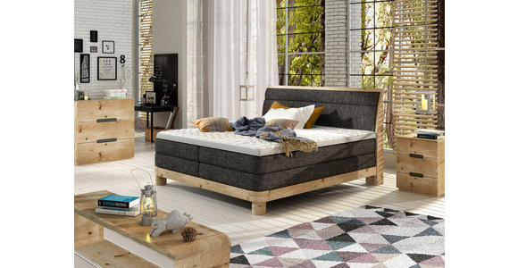 BOXSPRINGBETT 180/200 cm  in Braun, Eichefarben  - Eichefarben/Braun, Natur, Holz/Textil (180/200cm) - Valnatura