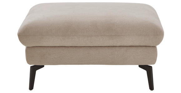 ECKSOFA in Chenille, Mikrofaser Ecru 157/299 cm - Ecru/Schwarz, Design, Textil/Metall (157/299cm) - Dieter Knoll