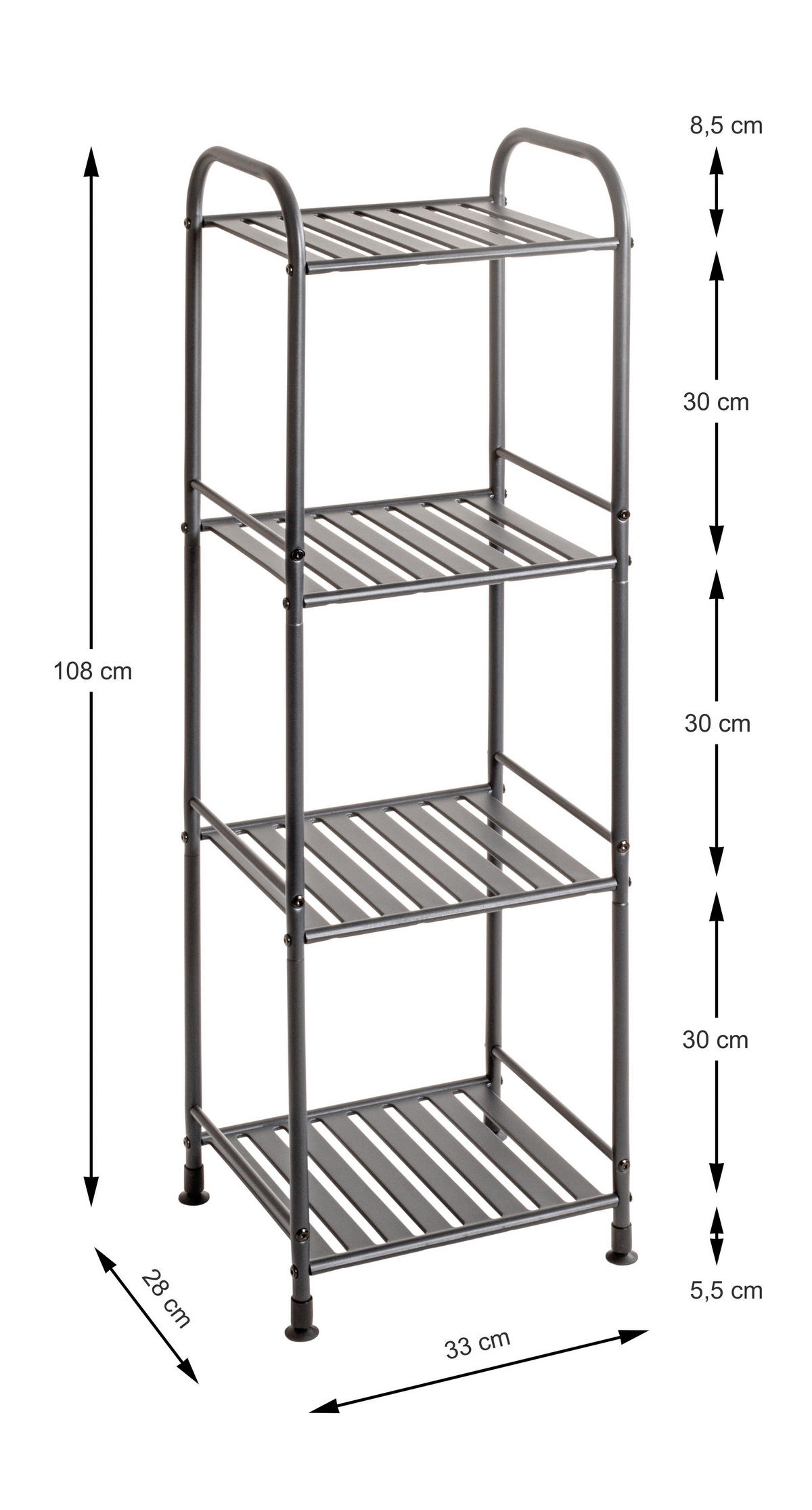 REGAL  33/108/28 cm Anthrazit  - Anthrazit, Design, Metall (33/108/28cm)