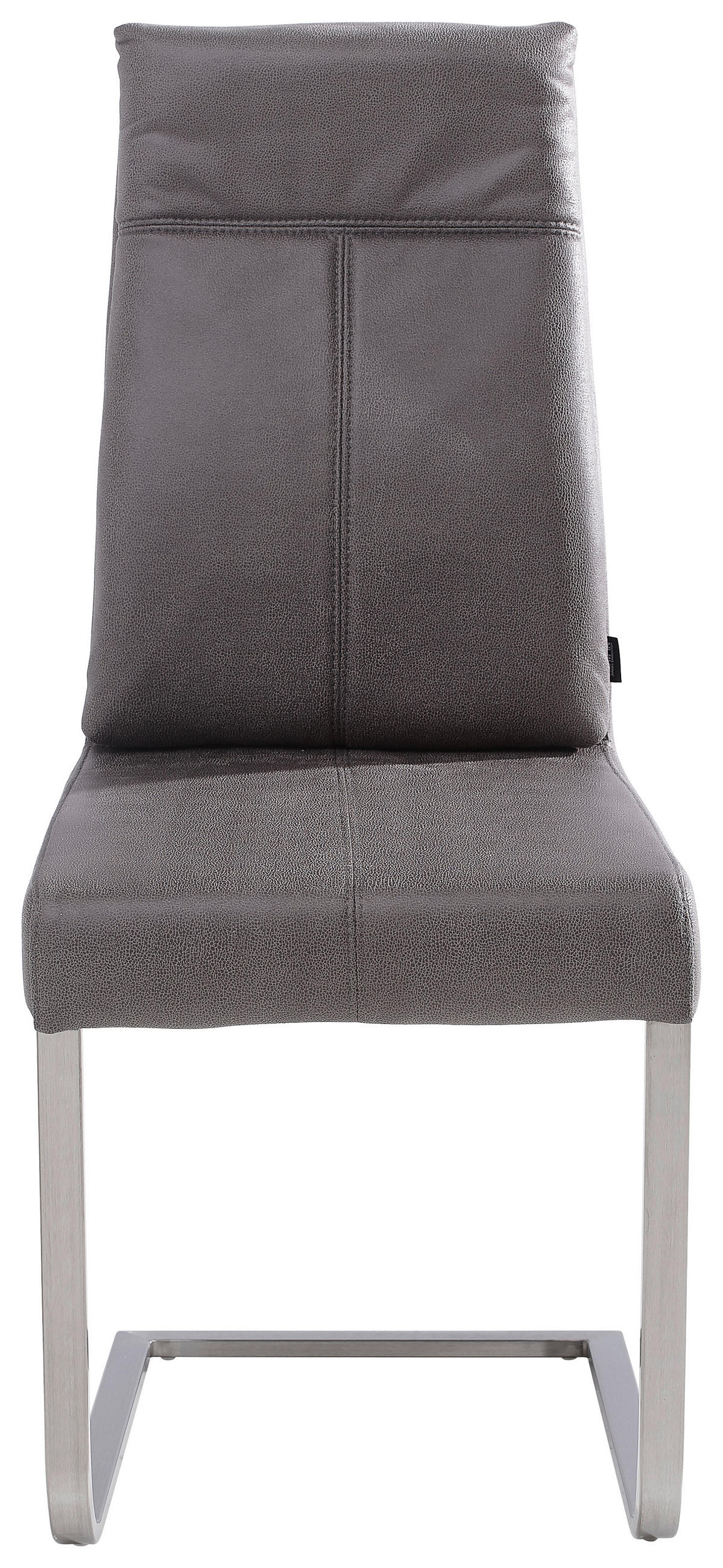 SCHWINGSTUHL   Webstoff  - Edelstahlfarben/Dunkelgrau, Design, Textil/Metall (44,5/104/63cm) - Hom`in