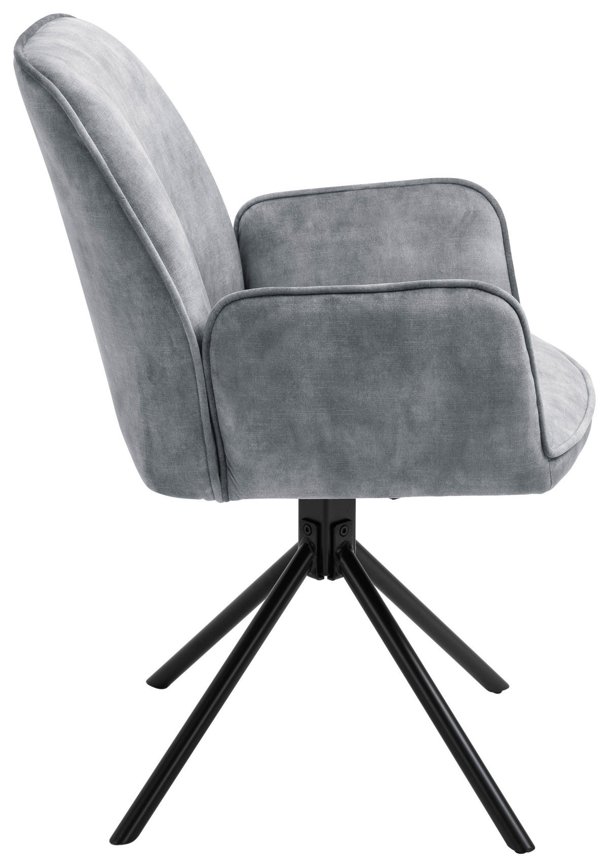 STOLIČKA, 62/89/61 cm - tmavosivá, Basics, kov/textil (62/89/61cm) - Cantus