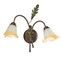 WANDLEUCHTE 40/20/36 cm   - Bronzefarben/Olivgrün, Natur, Glas/Metall (40/20/36cm)