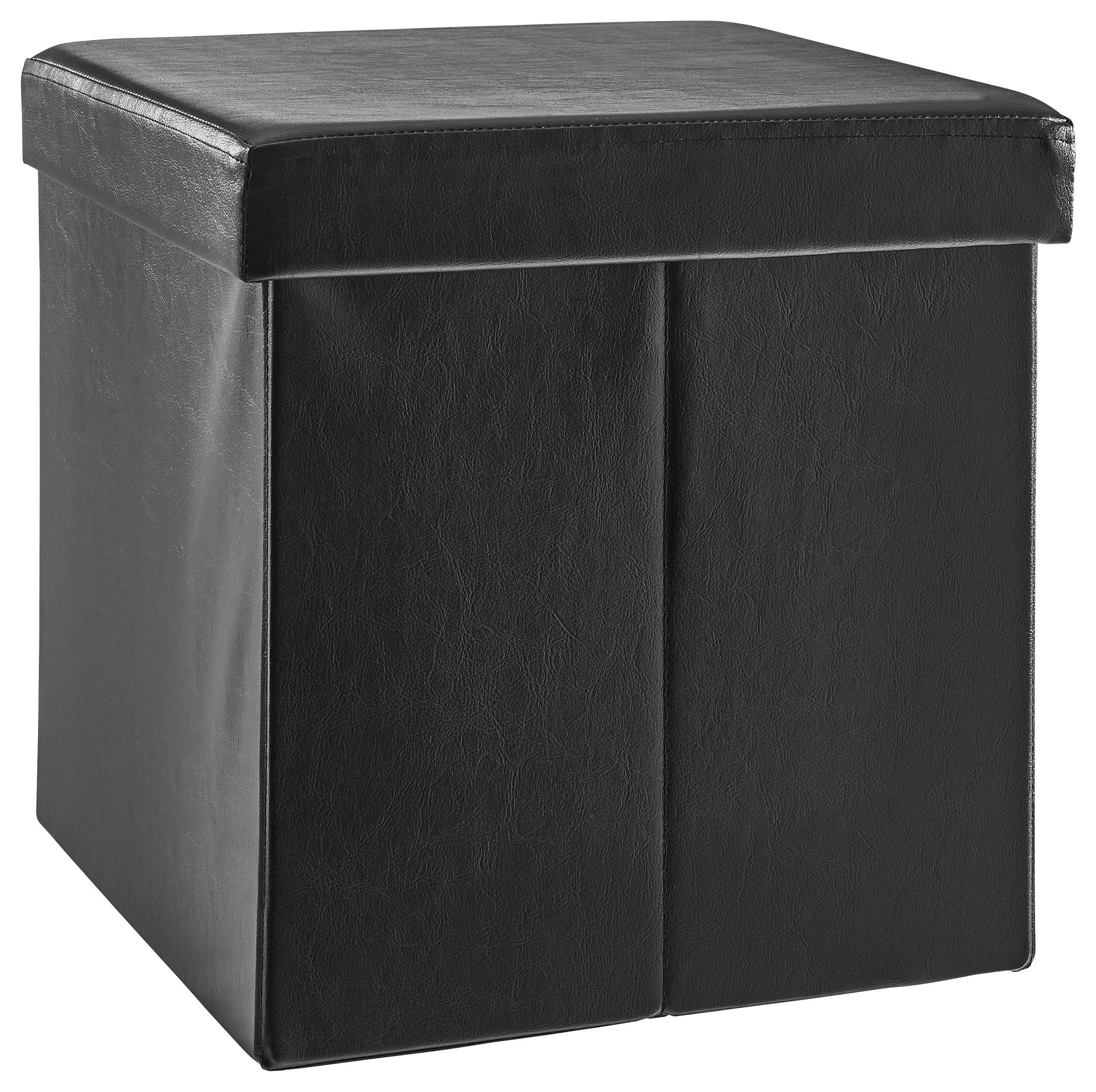 SITZBOXTextil, Holzwerkstoff Schwarz  - Schwarz, Basics, Holzwerkstoff/Textil (38/38/38cm) - Carryhome