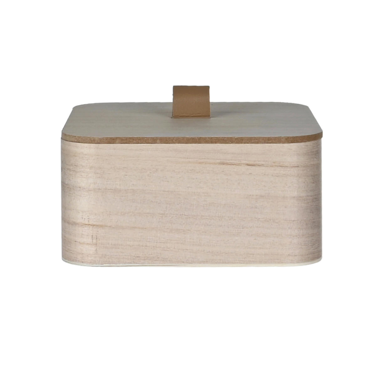 DEKOR DOBOZ 16/16/8 cm  - natúr, Natur, fa (16/16/8cm) - Ambia Home