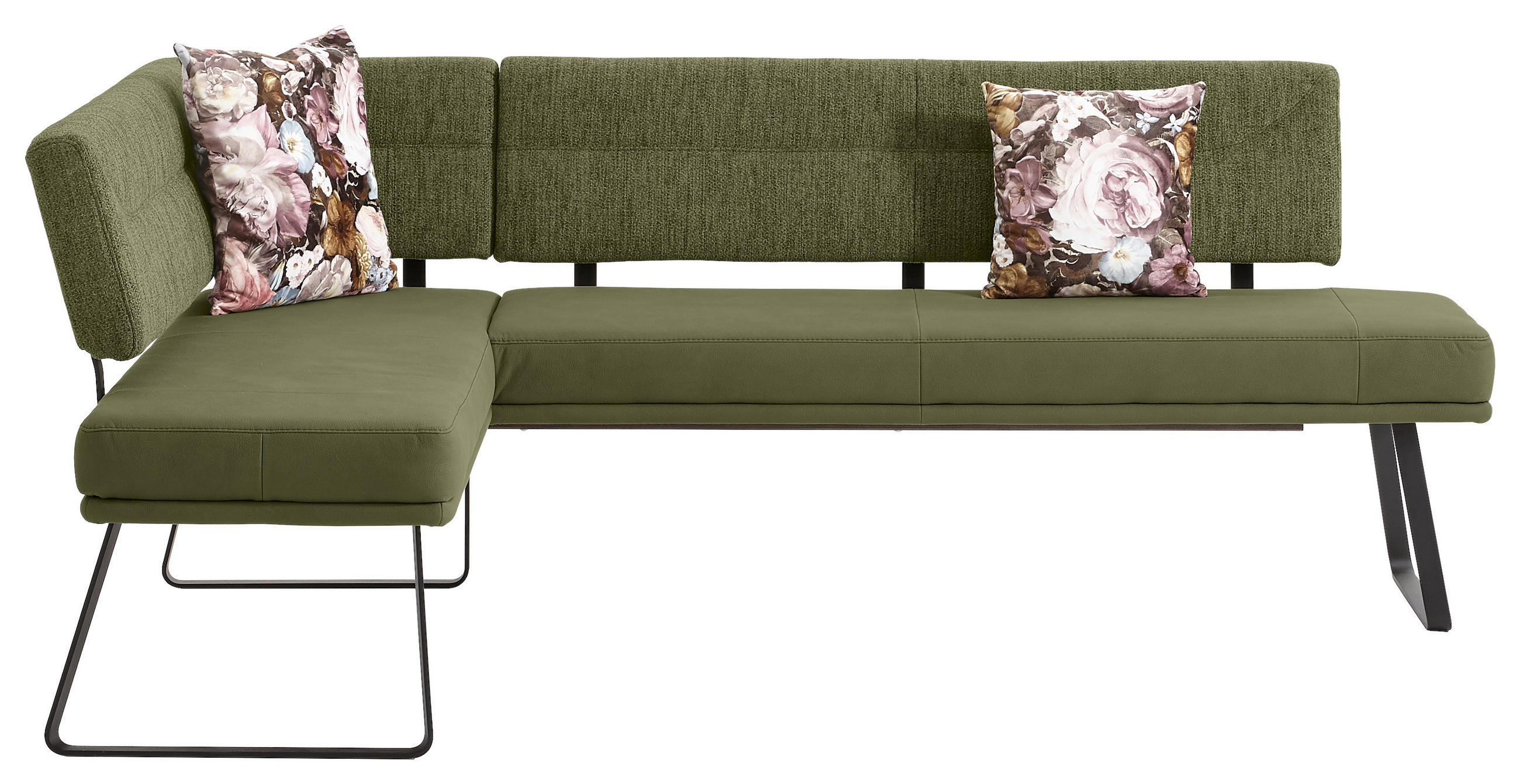 ECKBANK Metall, Textil Grün  - Schwarz/Grün, Design, Textil/Metall (169/225cm) - Dieter Knoll