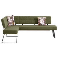 ECKBANK Metall, Textil Grün  - Schwarz/Grün, Design, Textil/Metall (169/225cm) - Dieter Knoll