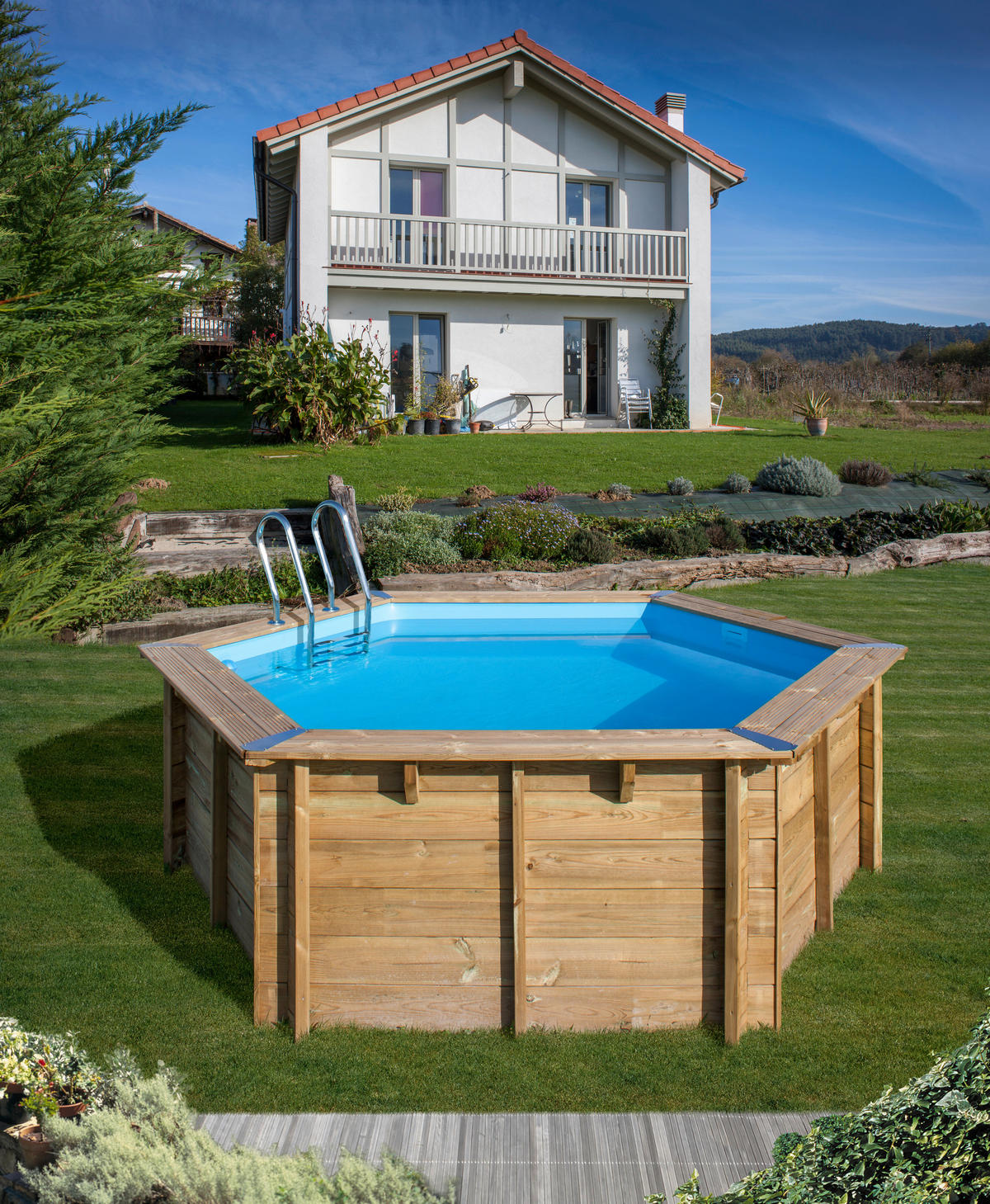 POOL-SET 800002 VAINILLE 2 400/119 cm  - Naturfarben/Kieferfarben, KONVENTIONELL (400/119cm) - Gre
