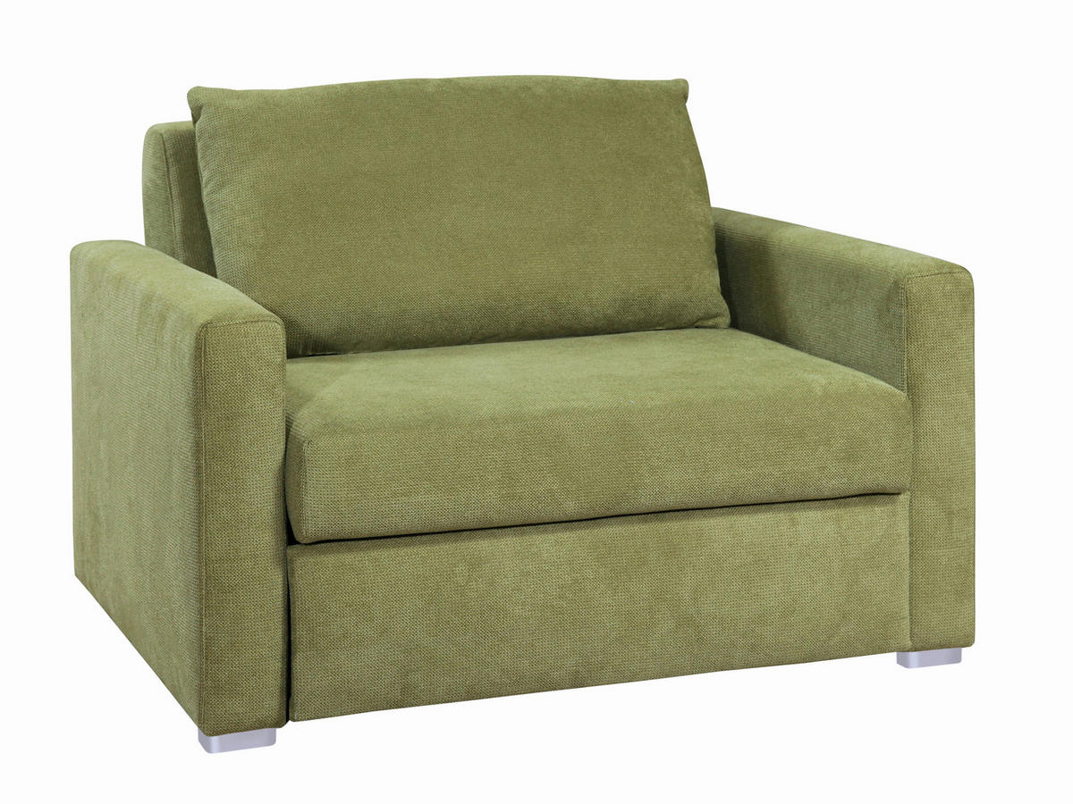 FOTELJ S FUNKCIJO LEŽIŠČA,  zelena tekstil - barve kroma/zelena, Design, kovina/tekstil (117/92/97cm) - Hom`in