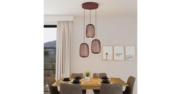 LED-HÄNGELEUCHTE Cage 40/50-150 cm  - Kupferfarben, Design, Kunststoff/Metall (40/50-150cm) - Dieter Knoll