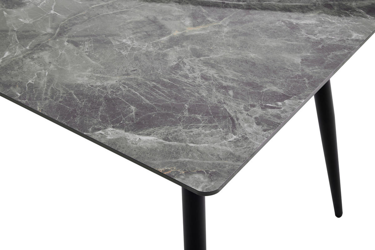 JEDILNA MIZA, siva  - črna/siva, Design, kovina/keramika (120/75/75cm) - Stylife
