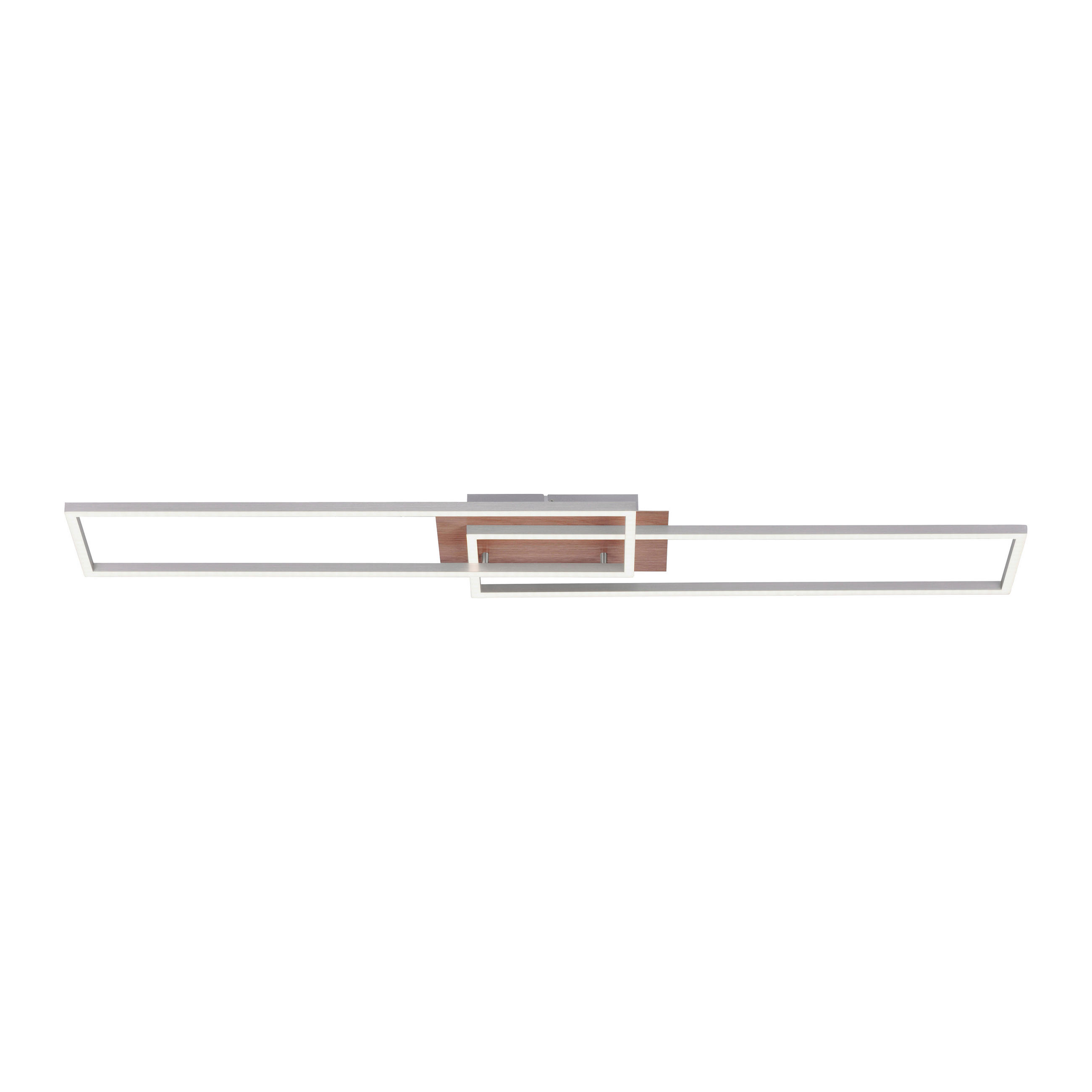 LED-DECKENLEUCHTE Iven 110/25/7 cm   - Eichefarben/Nickelfarben, Design, Kunststoff/Metall (110/25/7cm)