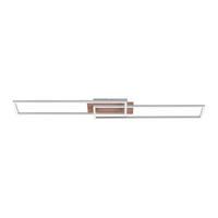 LED SVJETILJKA STROPNA Iven  - boje hrasta/boje nikla, Design, metal/plastika (110/25/7cm)