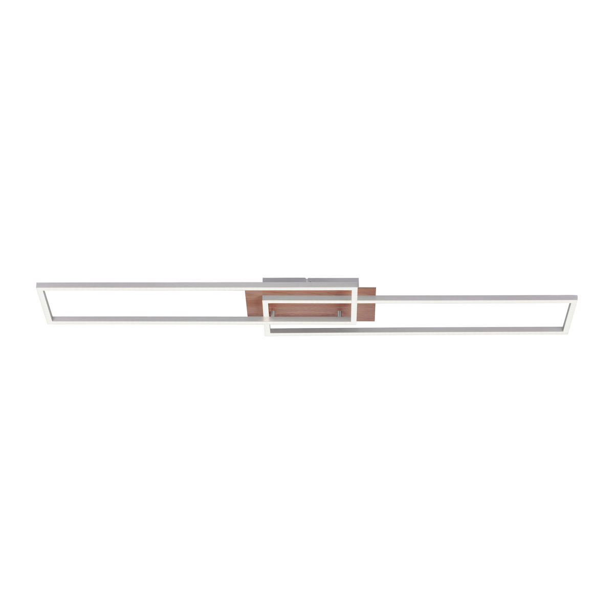 LED SVJETILJKA STROPNA Iven  - boje hrasta/boje nikla, Design, metal/plastika (110/25/7cm)