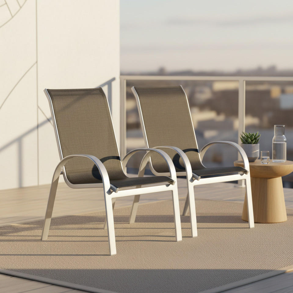 GARTENSTUHL Aluminium Schwarz, Silberfarben  - Silberfarben/Schwarz, ROMANTIK / LANDHAUS, Textil/Metall (56/97/76cm) - Gardenson