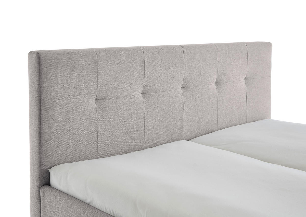 POLSTERBETT 180/200 cm  in Hellgrau  - Eichefarben/Hellgrau, MODERN, Holz/Textil (180/200cm) - Livetastic