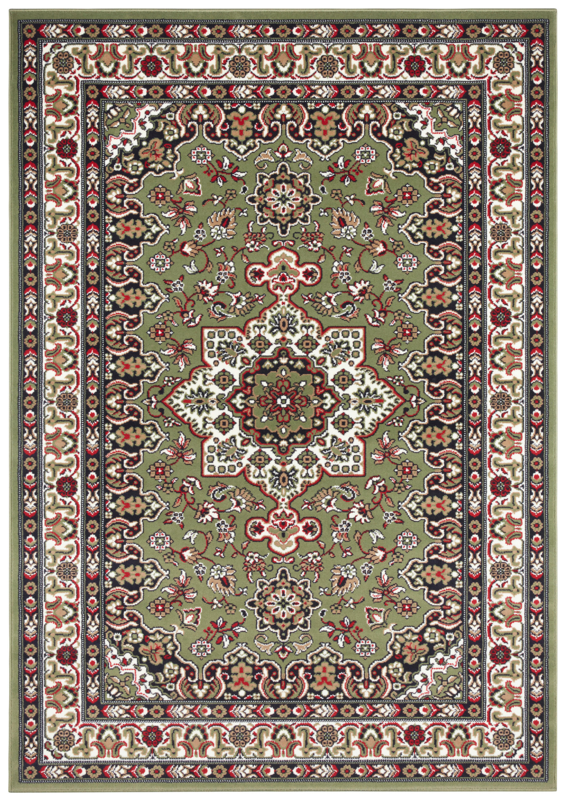 VINTAGE-TEPPICH 80/150 cm Mirkan Multicolor, Olivgrün  - Multicolor/Olivgrün, Basics, Kunststoff/Textil (80/150cm)