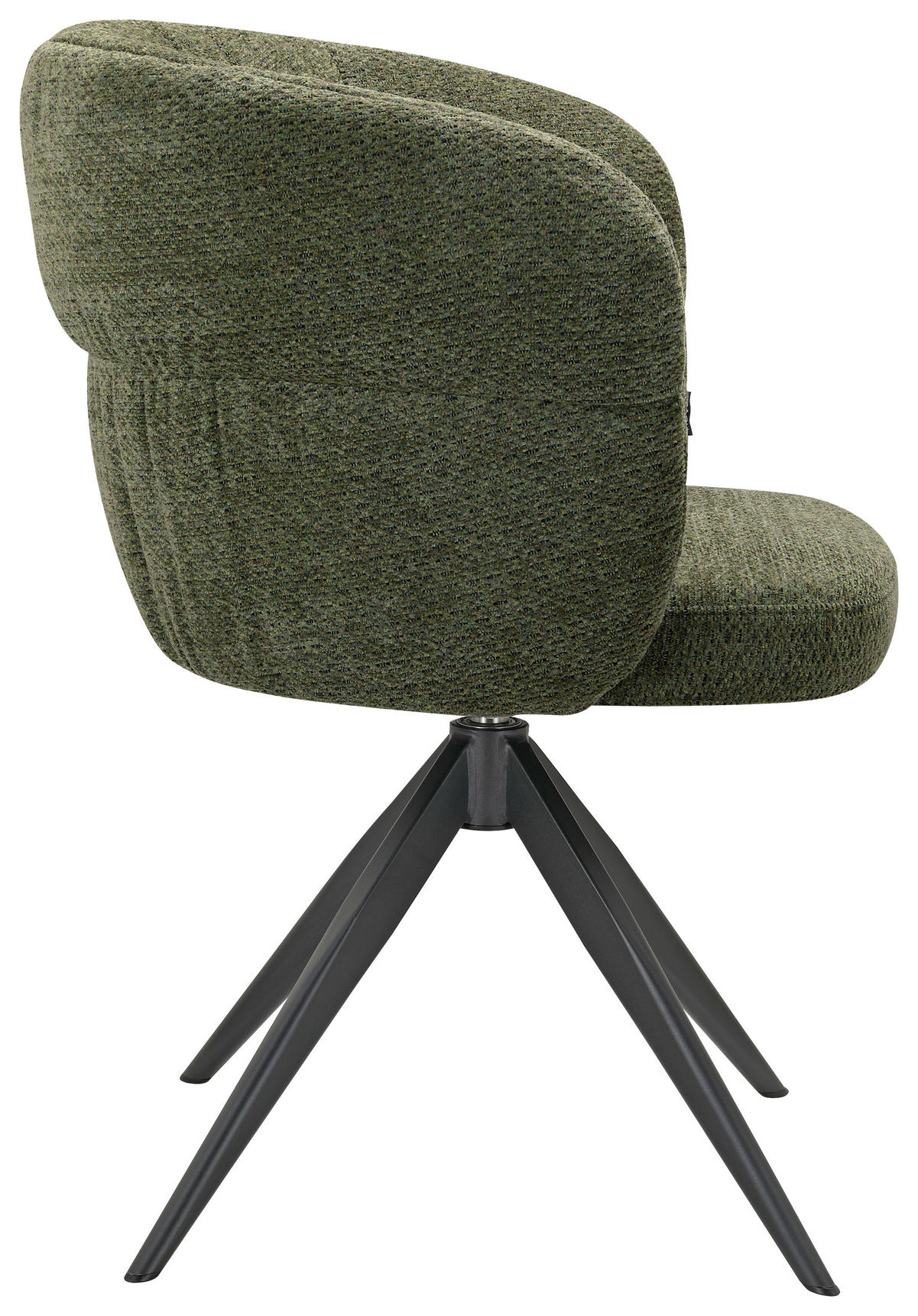 STOL MED ARMSTÖD järn chenille  - olivgrön/svart, Design, metall/textil (63,5/81,5/61cm) - Novel