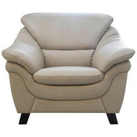 FOTEL - diófa színű/ekrü, bőr (110/96/102cm) - Andante