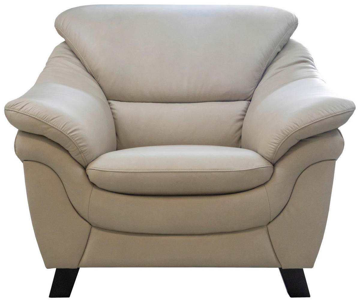 FOTEL - diófa színű/ekrü, bőr (110/96/102cm) - Andante