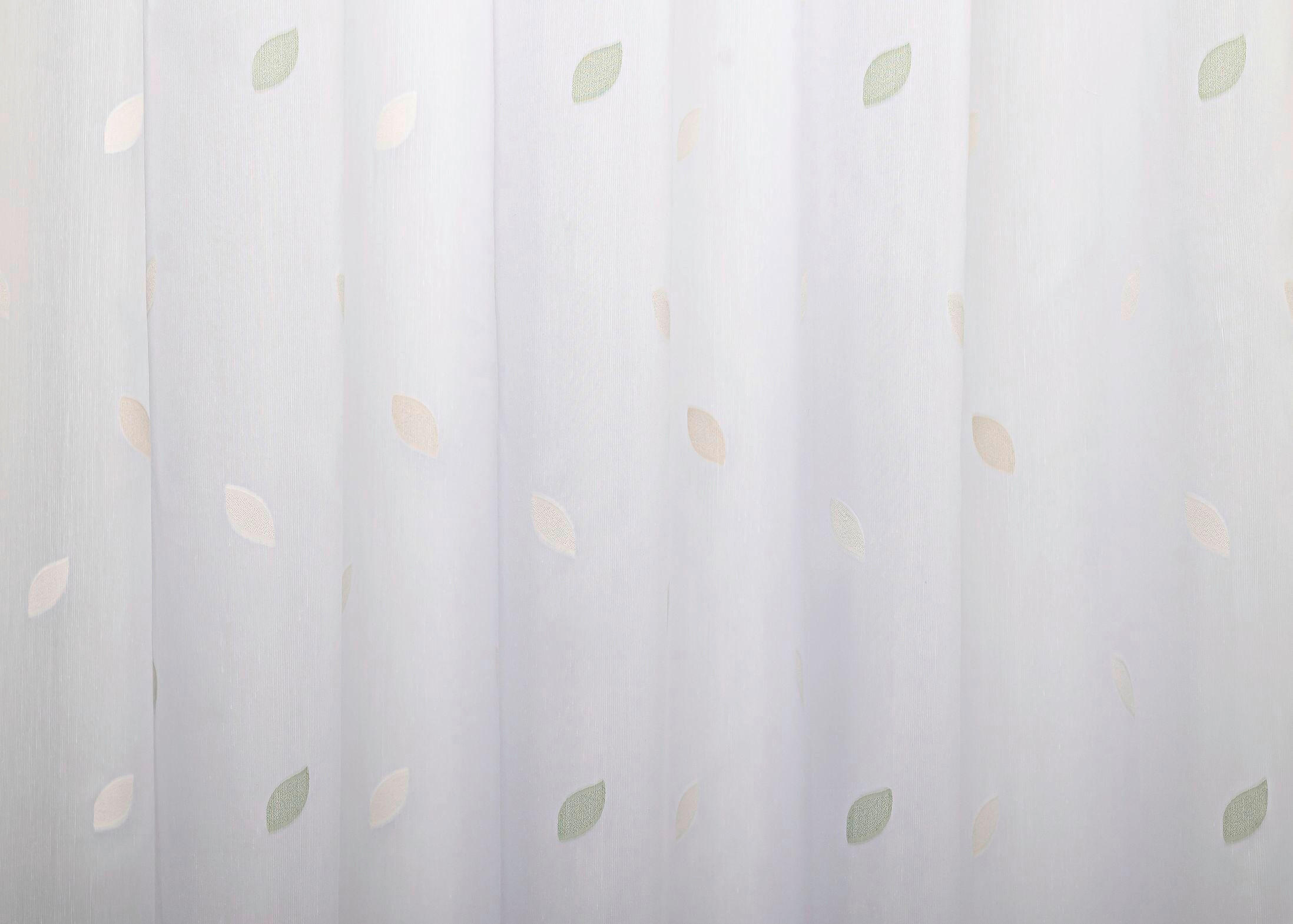 Perdea Tip Plasă  - verde deschis, Basics, textil (295cm)