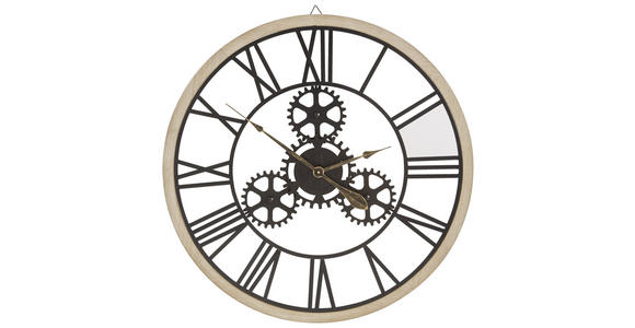 WANDUHR  Schwarz, Nussbaumfarben 80 cm  - Nussbaumfarben/Schwarz, LIFESTYLE, Holz/Metall (80cm) - Ambia Home