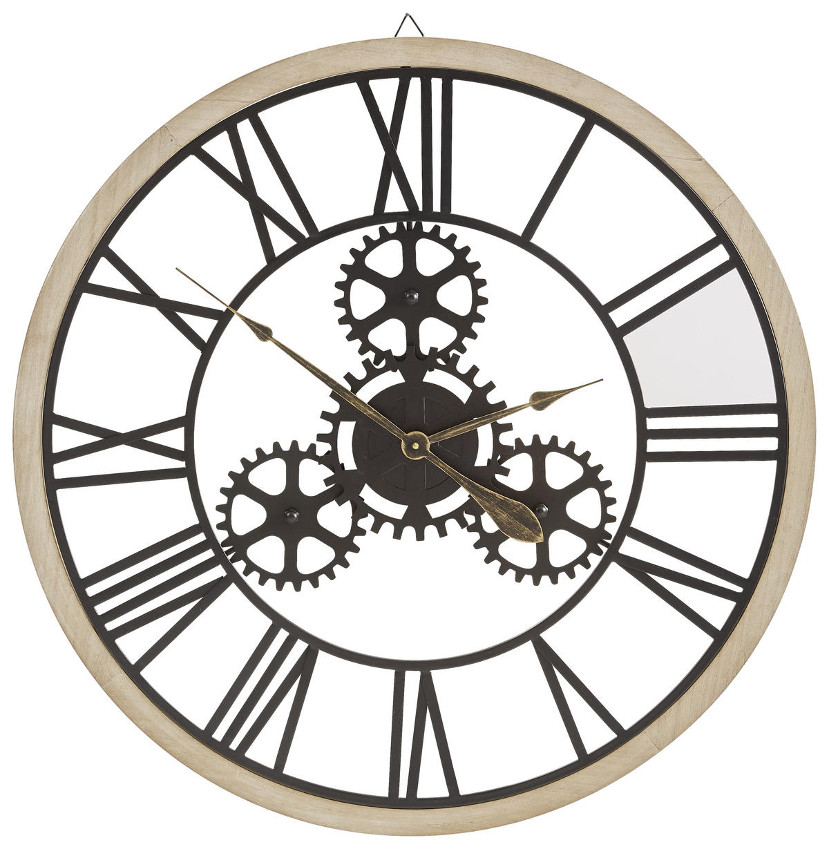 WANDUHR  Schwarz, Nussbaumfarben 80 cm  - Nussbaumfarben/Schwarz, LIFESTYLE, Holz/Metall (80cm) - Ambia Home