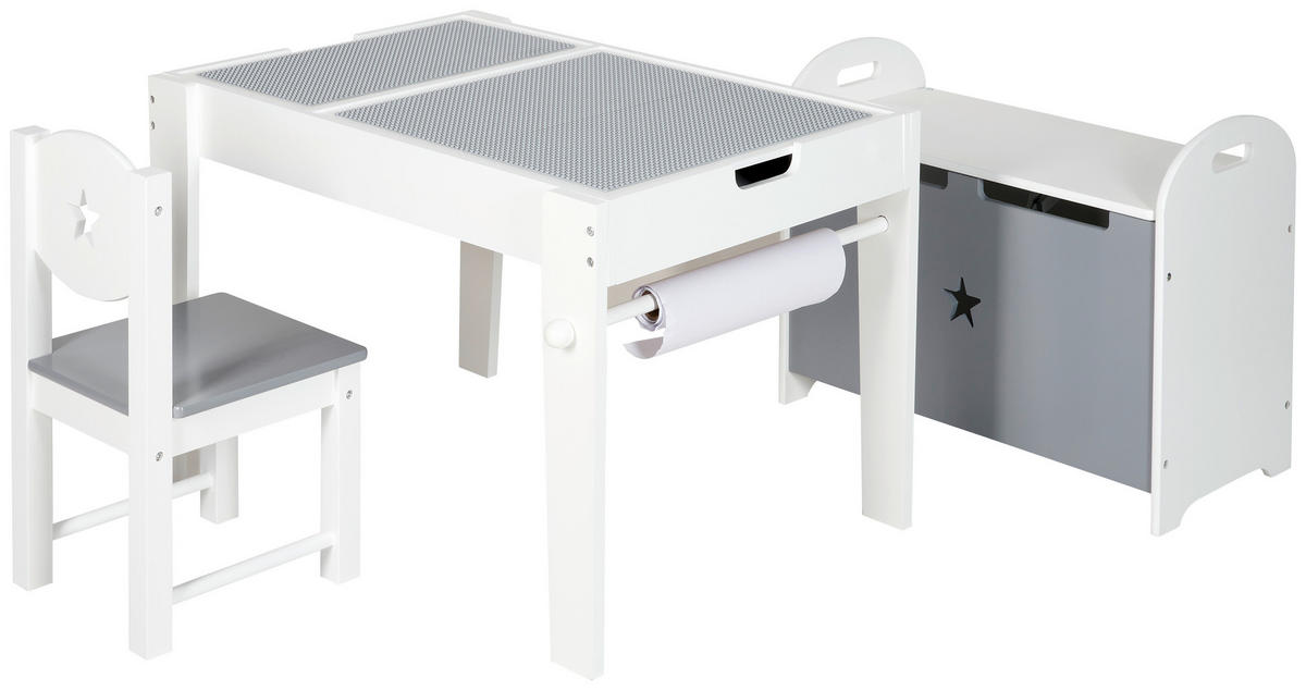 KINDERSTUHL - Weiß/Grau, Trend, Holz/Holzwerkstoff (28/53,3/29,7cm) - My Baby Lou