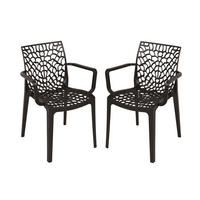 GARTENSTUHL-SET Schwarz  - Schwarz, MODERN, Kunststoff (58/81/52cm) - Gardenson