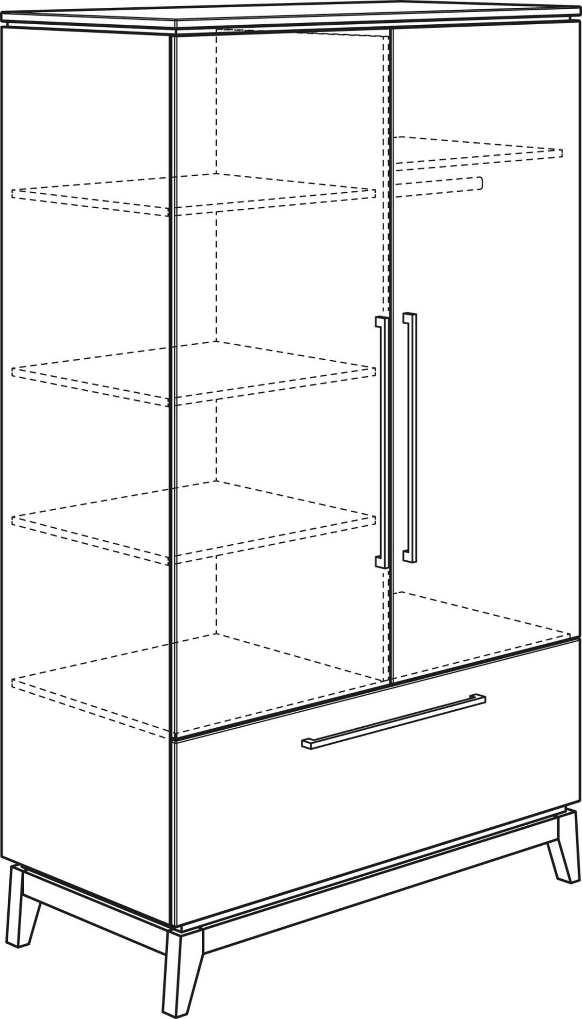 ORMAR ZA DJEČJU ODJEĆU  Sten  - siva/boje hrasta, Design, drvni materijal/drvo (123,3/200,0/57,2cm) - Paidi