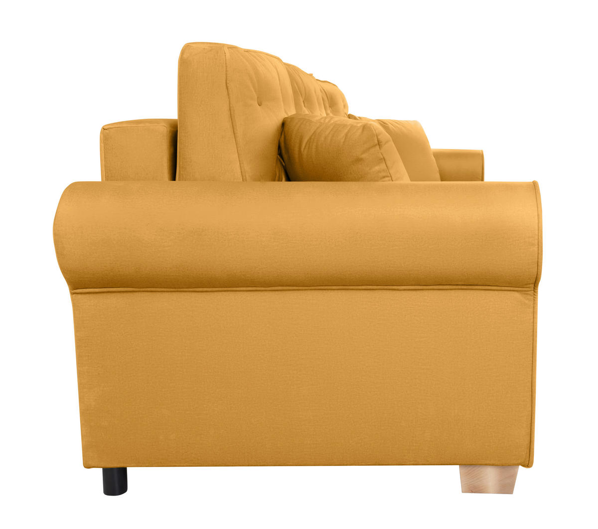 SCHLAFSOFA in Gelb  - Gelb/Buchefarben, Design, Holz/Textil (240/94/98cm) - MID.YOU