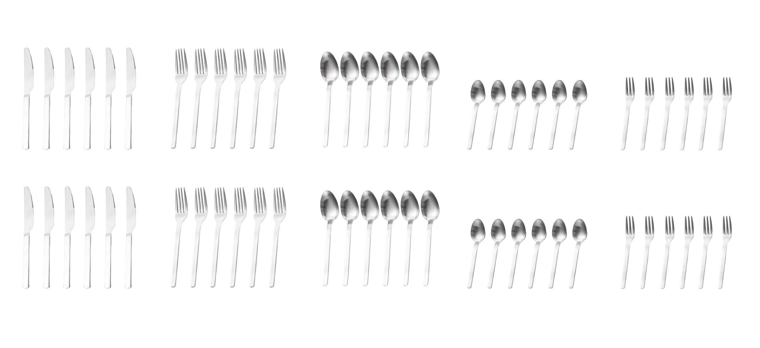 BESTECKSET Angelini  30-teilig  - Silberfarben, Basics, Metall (2,08kg) - Echtwerk