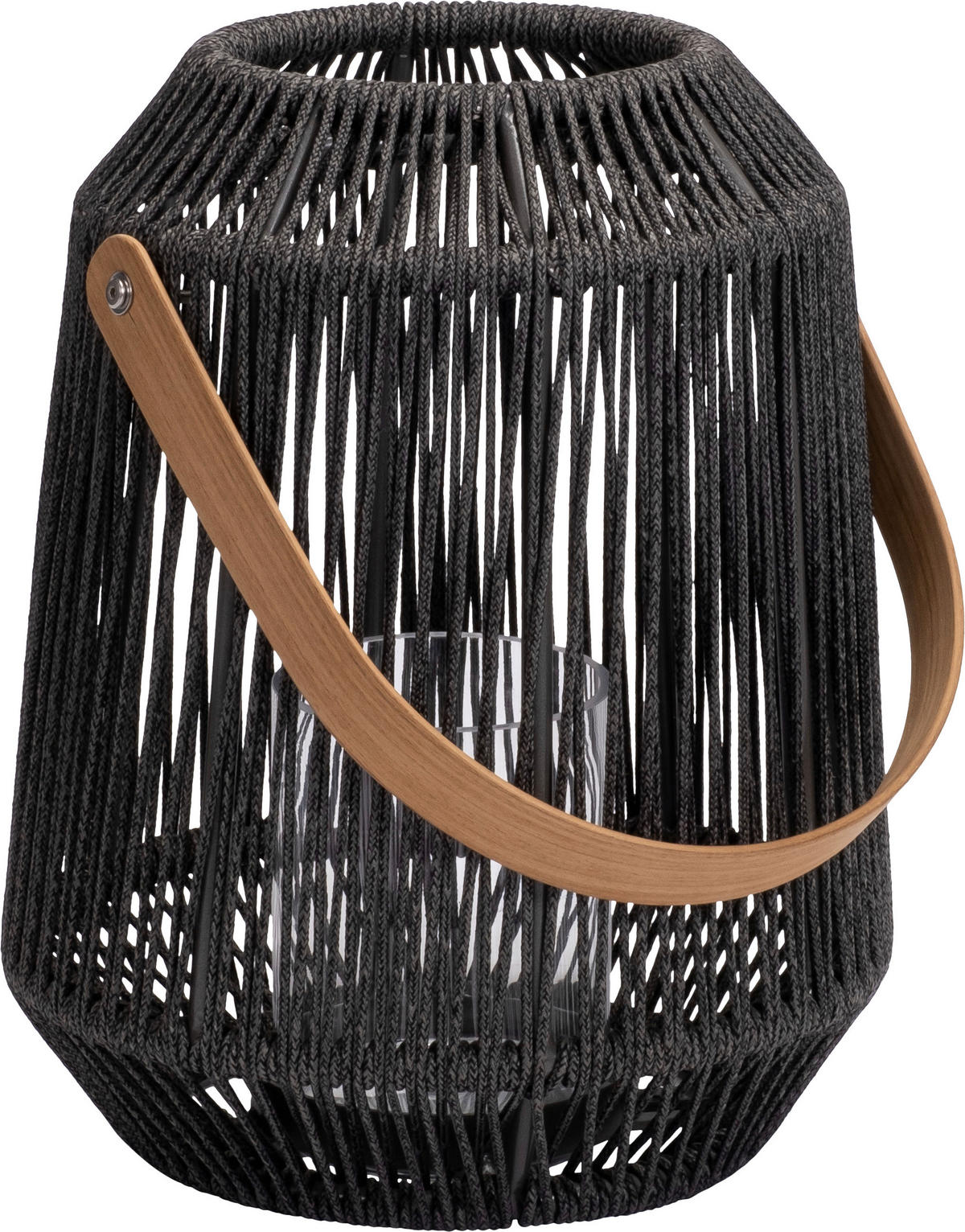 LED-LATERNE - Schieferfarben/Anthrazit, Basics, Glas/Holz (39/50/39cm) - Stern