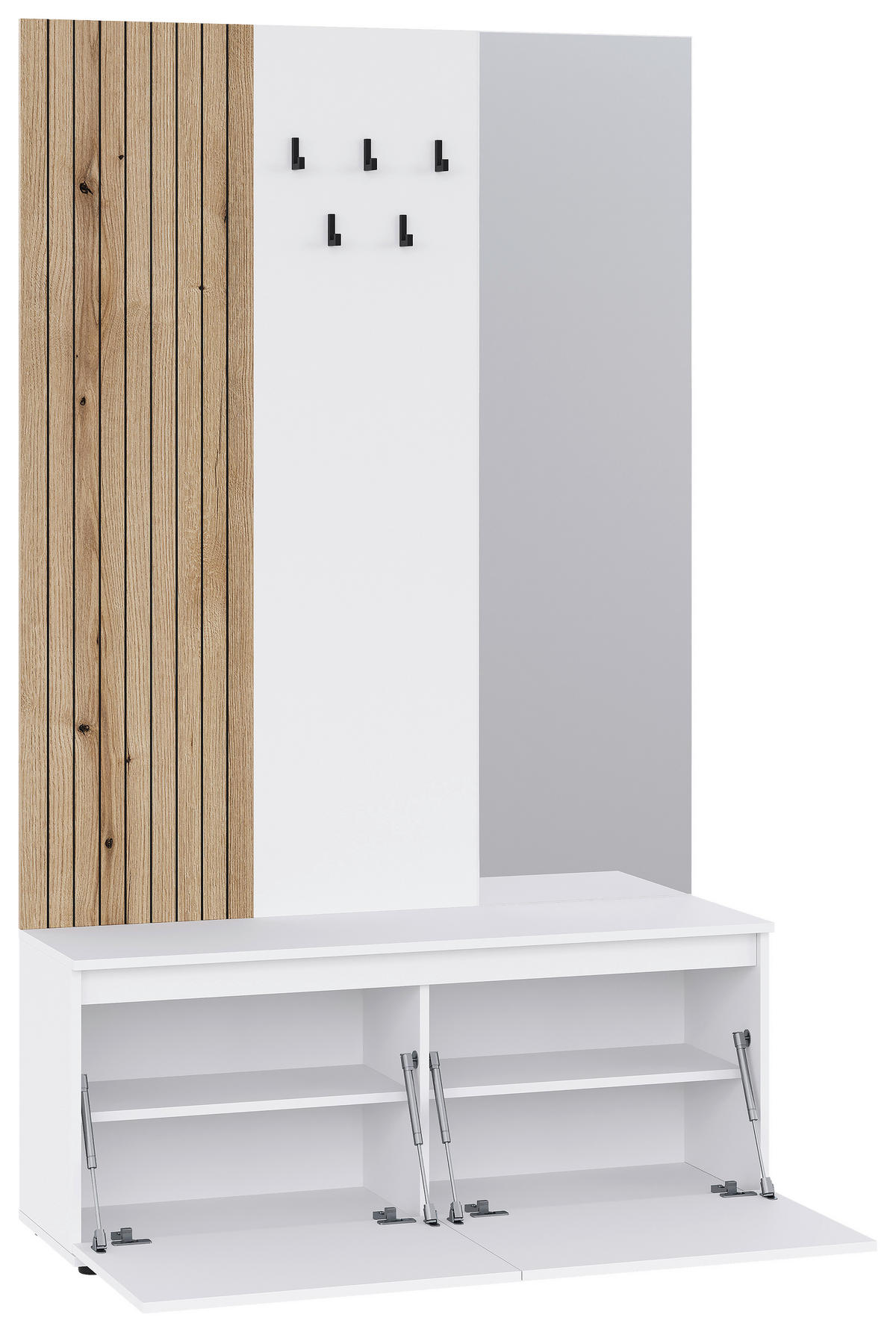 ŠATNA, 120/200/36,6 cm - bílá/barvy dubu, Konvenční, kompozitní dřevo (120/200/36,6cm) - Carryhome