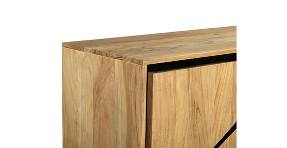 KOMMODE  in 100/115/40 cm  - Schwarz/Akaziefarben, Design, Holz/Metall (100/115/40cm) - Ambia Home