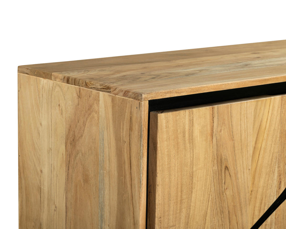 KOMMODE  in 100/115/40 cm  - Schwarz/Akaziefarben, Design, Holz/Metall (100/115/40cm) - Ambia Home