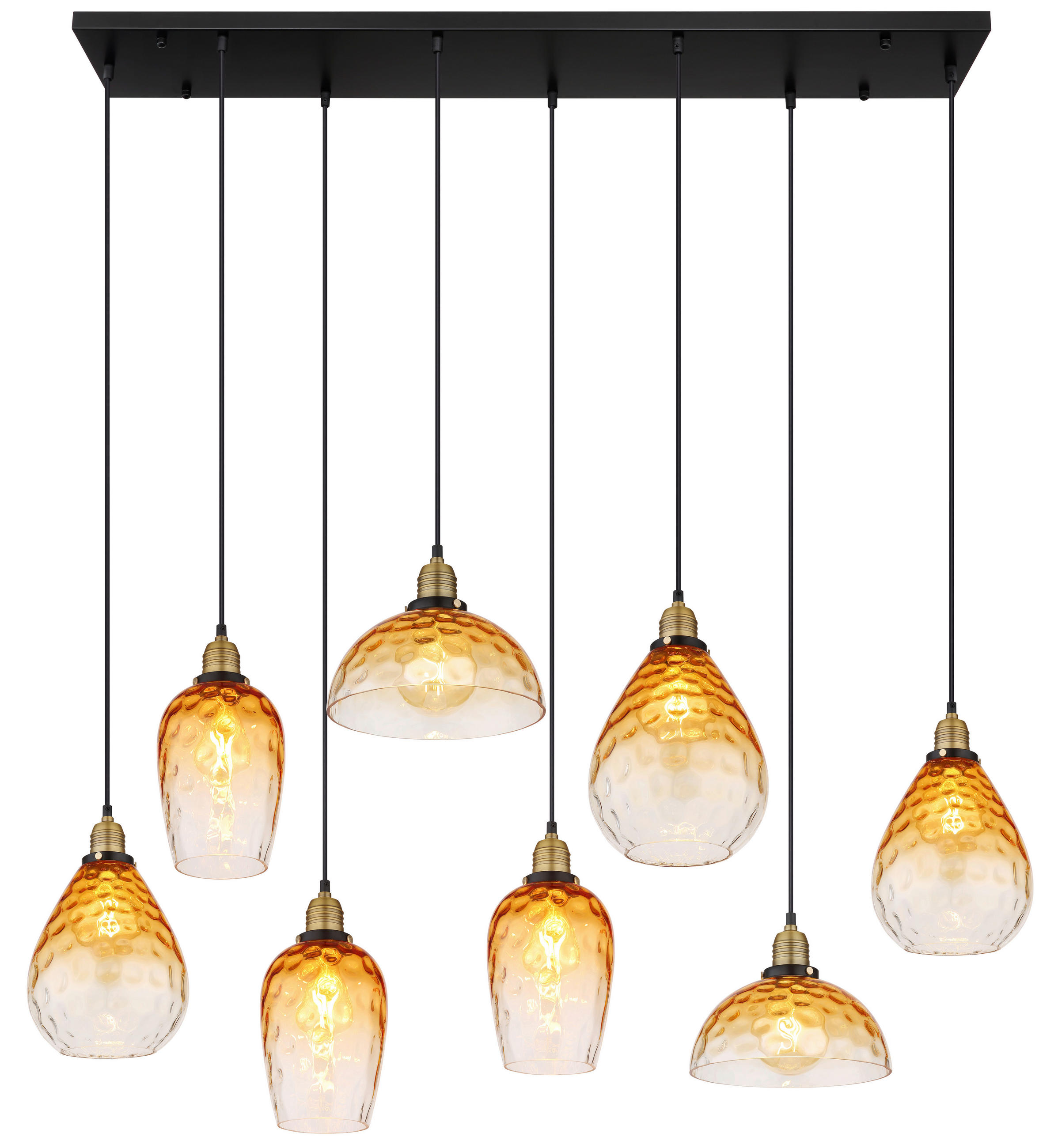 ZÁVĚSNÉ SVÍTIDLO, 125/41/130 cm - černá/čiré, Basics, kov/sklo (125/41/130cm) - Globo