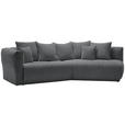 ECKSOFA in Chenille Grau  315/180 cm  - Schwarz/Grau, MODERN, Kunststoff/Textil (315/180cm) - Hom`in