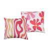 ZIERKISSENSET 2-teilig 48/48 cm  - Pink/Gelb, Basics, Textil (48/48cm)