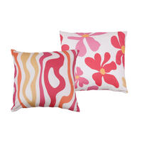ZIERKISSENSET 2-teilig 48/48 cm  - Pink/Gelb, Basics, Textil (48/48cm)