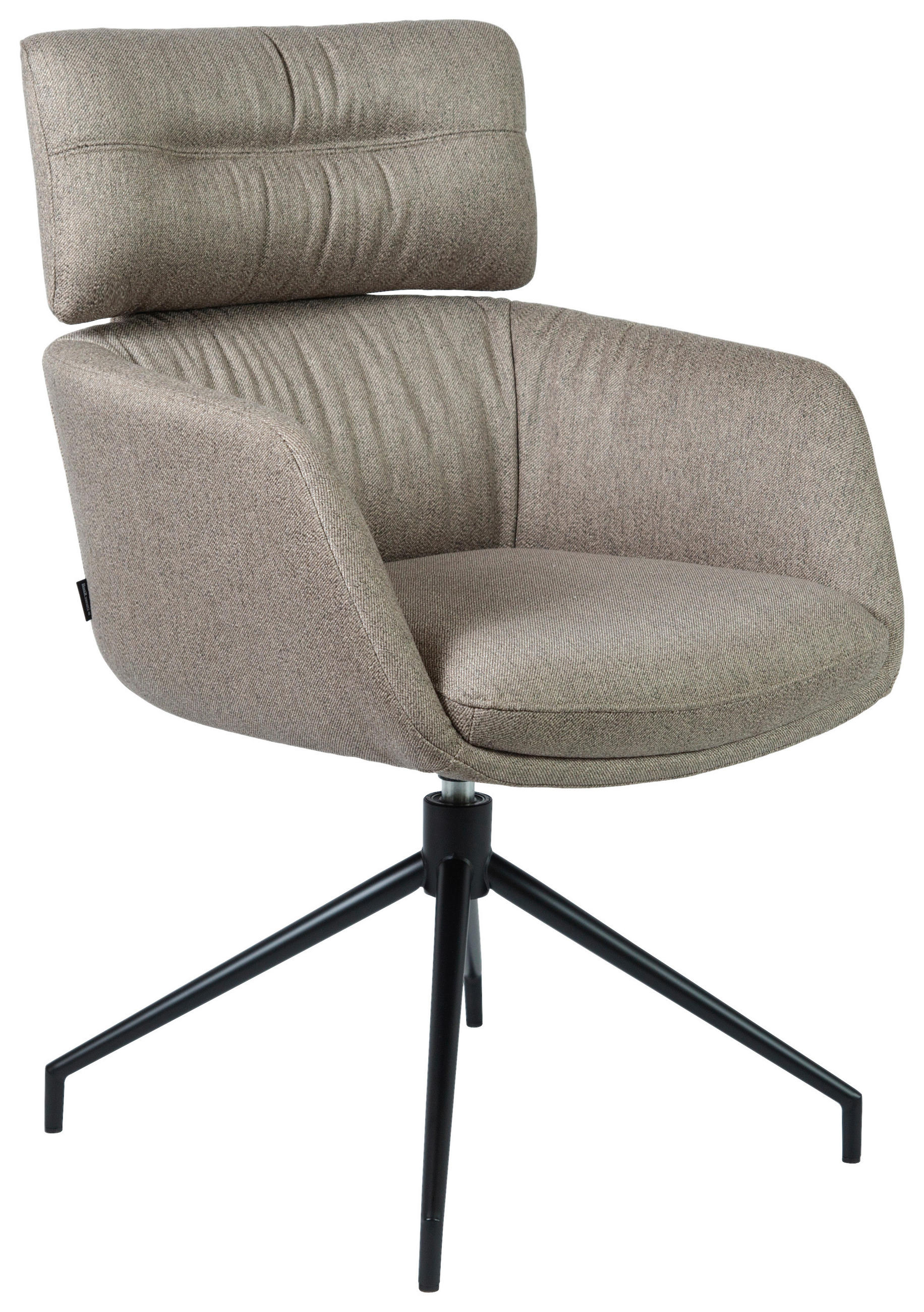 ARMLEHNSTUHL  Stoffauswahl, Sitzfläche 360° drehbar, automatische Rückholfunktion Webstoff  Grau, Schwarz  - Schwarz/Grau, Design, Textil/Metall (62/92/66cm) - Dieter Knoll