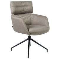 ARMLEHNSTUHL  Stoffauswahl, Sitzfläche 360° drehbar, automatische Rückholfunktion Webstoff  Grau, Schwarz  - Schwarz/Grau, Design, Textil/Metall (62/92/66cm) - Dieter Knoll